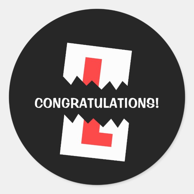 Passed Driving Test Classic Round Sticker (Front)