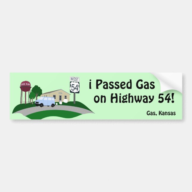 Passed Gas on Hiway 54 Bumper Sticker (Front)