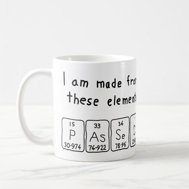Passed periodic table name mug (Left)