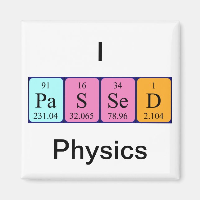 Passed physics periodic table name magnet (Front)