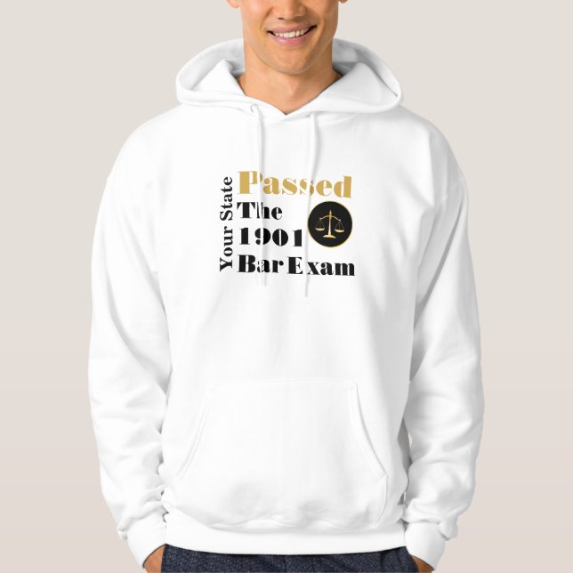 Passed the Bar Exam (Customise with State and Year Hoodie (Front)