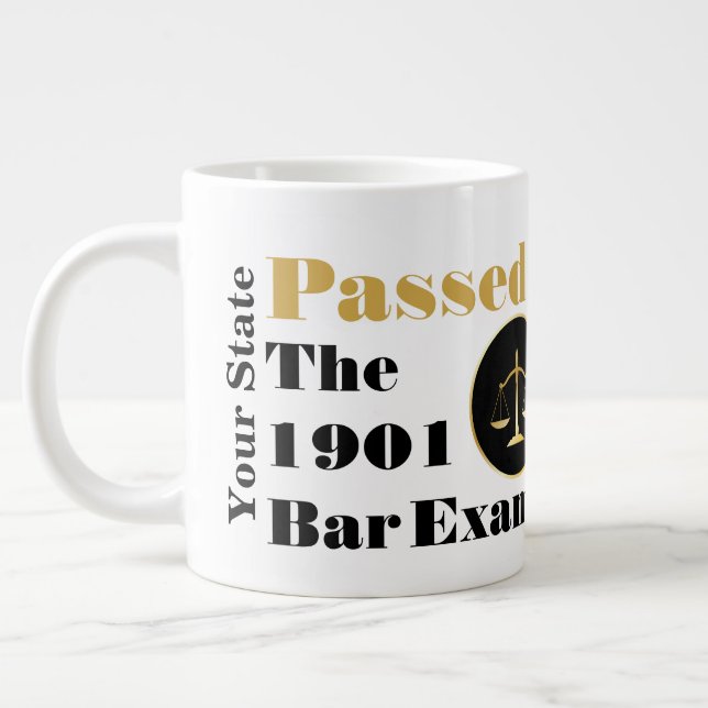 Passed the Bar Exam (Customize State & Year) Large Coffee Mug (Left)