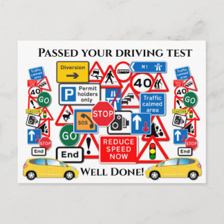 Passed your Driving Test ~ Congratulations! Postcard