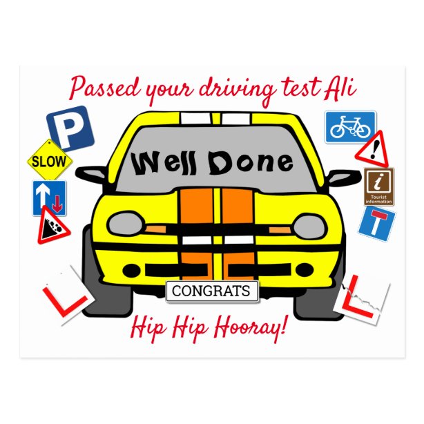 For Passing Driving Test Postcards Congratulations Cards Zazzle.co.uk