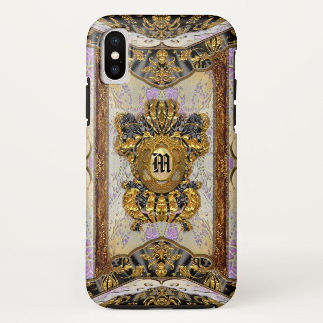 Passementerie Madeline Elegant Chic Monogram Case-Mate iPhone Case (Back)