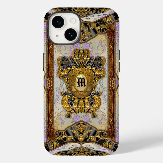 Passementerie Madeline Elegant  Damask Monogram Case-Mate iPhone Case (Back)
