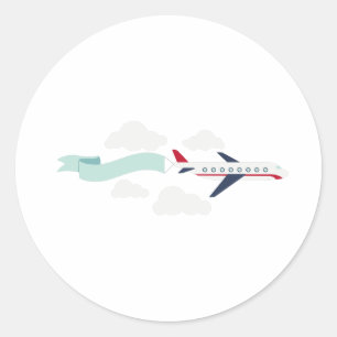 Passenger Aeroplane Classic Round Sticker