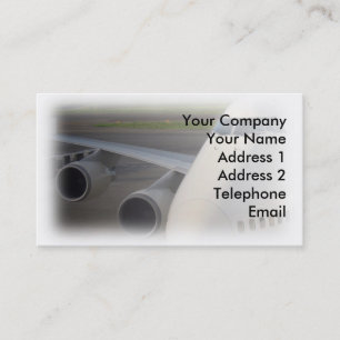 Passenger Jetliner on Tarmac Business Card