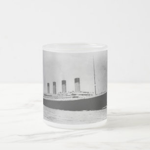 Passenger Liner Steamship RMS Titanic Frosted Glass Coffee Mug