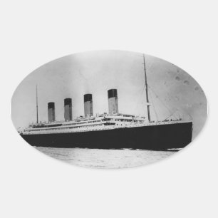 Passenger Liner Steamship RMS Titanic Oval Sticker
