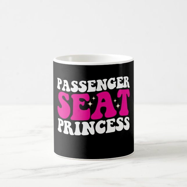 Passenger Seat Princess Girl Car Groovy Retro Coffee Mug (Center)