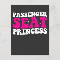 Passenger Seat Princess Girl Car Groovy Retro