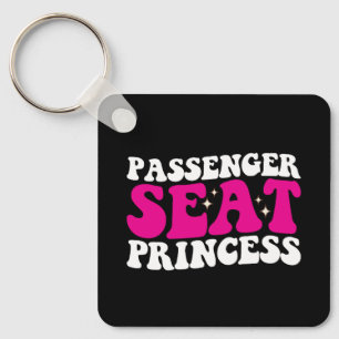 Passenger Seat Princess Girl Car Groovy Retro Key Ring