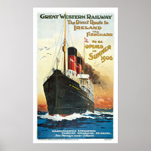 Passenger Ship England Vintage Travel Poster