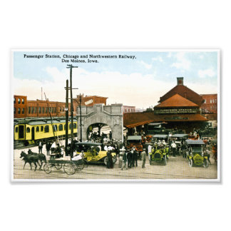 Passenger Station Chicago Northwestern Railroad Photo Print