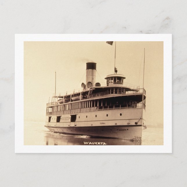 Passenger Steamer Wauketa Postcard (Front)