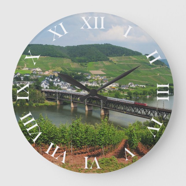 passenger train in Bullay Large Clock (Front)