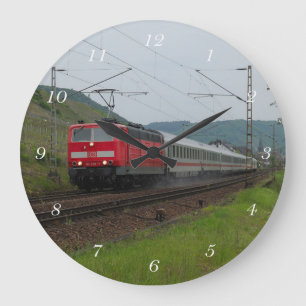 passenger train in Pomerania Large Clock
