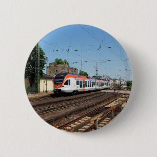 passenger train in Rüdesheim am Rhein 6 Cm Round Badge