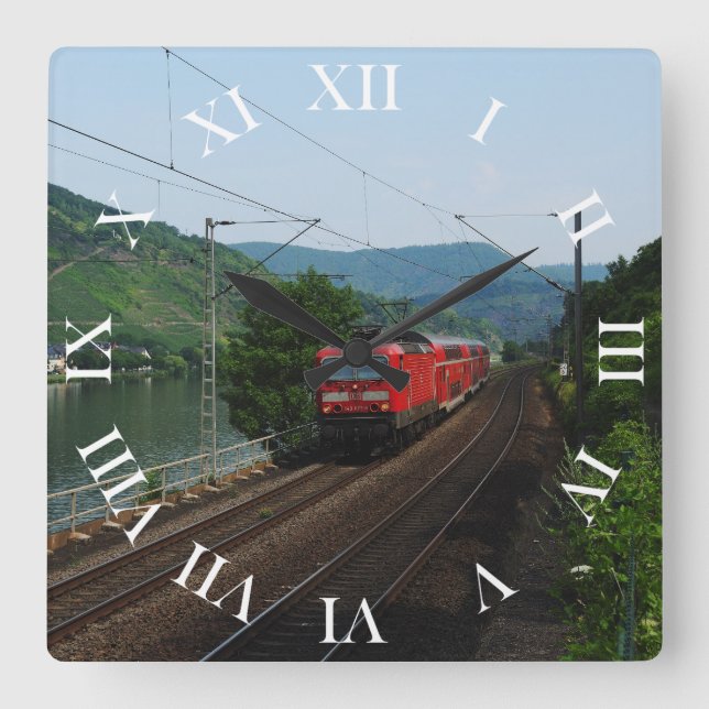 passenger train square wall clock (Front)