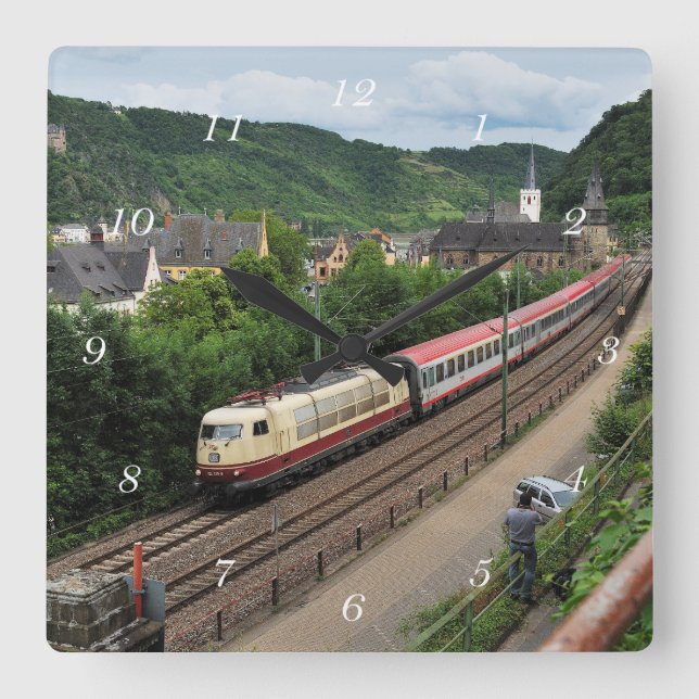 passenger train square wall clock (Front)