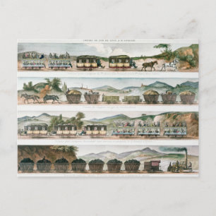 Passengers and freight the first French line Postcard