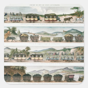 Passengers and freight the first French line Square Sticker