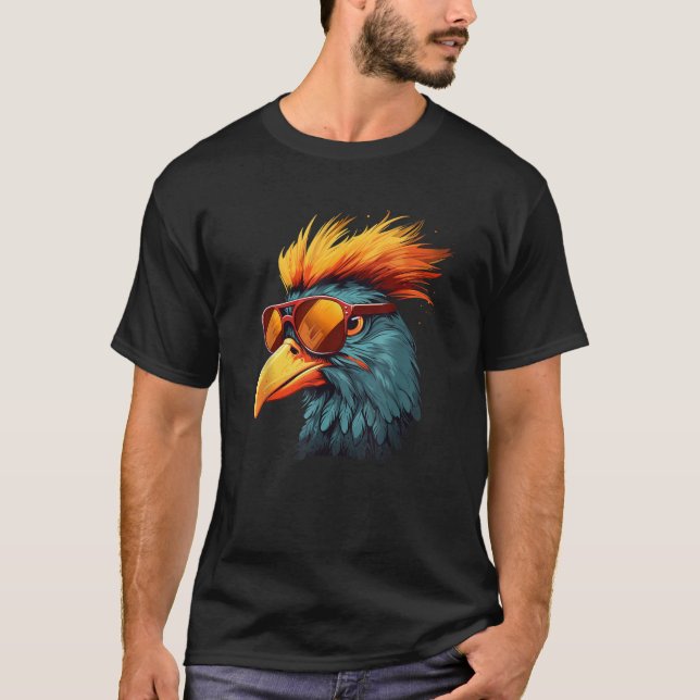 Passerine Bird with Sunglasses in Face T-Shirt (Front)