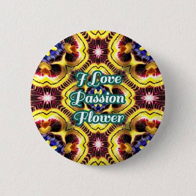 Passiflora Caerulea Pattern 6 Cm Round Badge (Front)