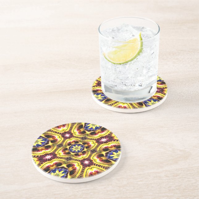Passiflora Caerulea Pattern Coaster (Side)