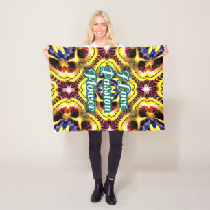 Passiflora Caerulea Pattern Fleece Blanket