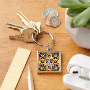 Passiflora Caerulea Pattern Key Ring