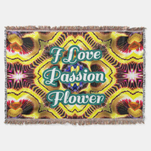 Passiflora Caerulea Pattern Throw Blanket