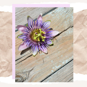 Passiflora Floral Weathered Wood paper