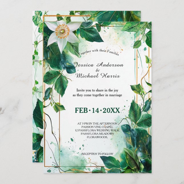 Passiflora Serenity Invitation (Front/Back)