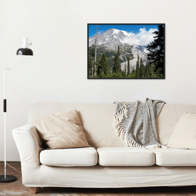 Passing Cloud Over Mount Rainier Landscape Poster (In Situ)