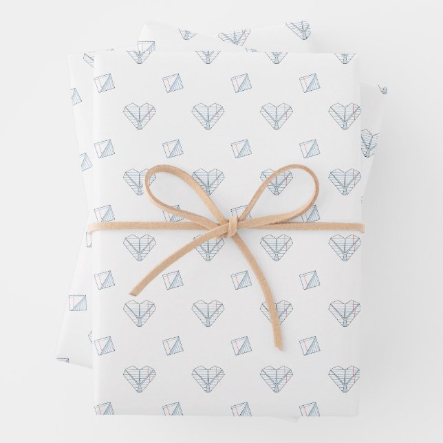 Passing Notes Old School Valentine’s Day Wrapping Paper Sheet (In situ)