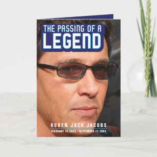 Passing of a legend Funeral service program blue Programme