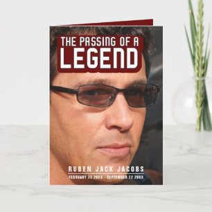 Passing of a legend Funeral service program red Programme