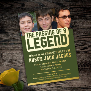 Passing of legend funeral green gold memorial