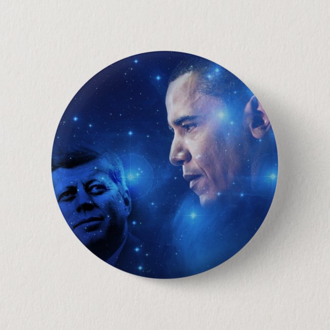 Passing of the Torch, John F. Kennedy Barack Obama 6 Cm Round Badge (Front)
