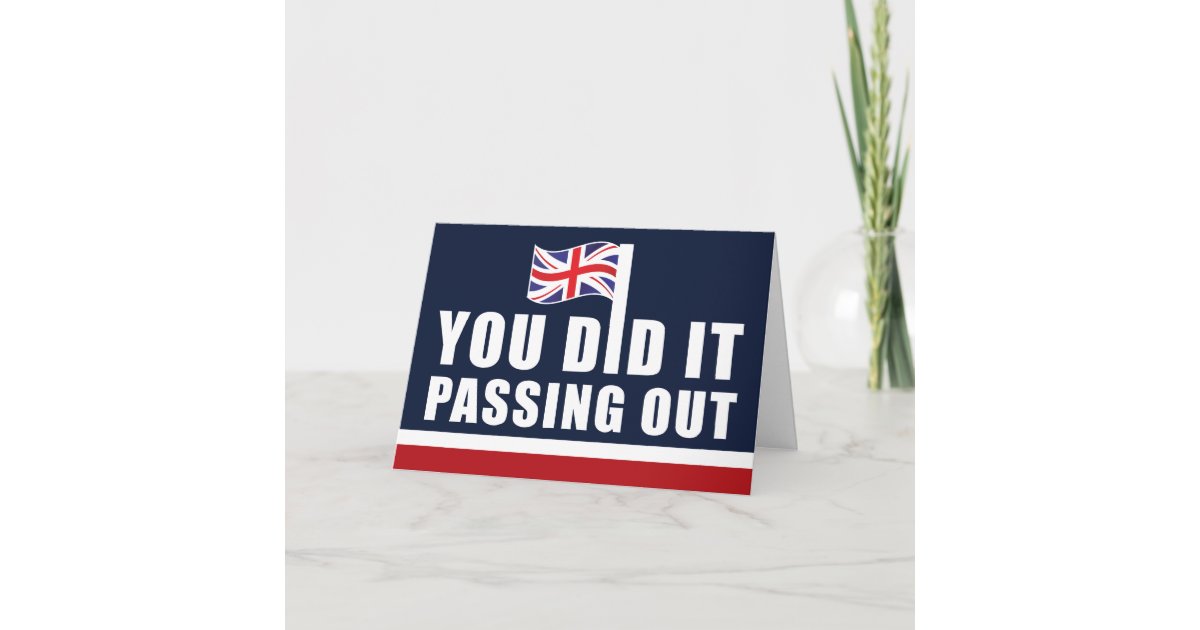 Passing Out British Navy Blue White Red Congrats Card | Zazzle.co.uk