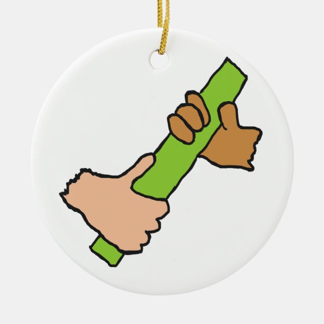 Passing The Baton Ceramic Tree Decoration (Front)