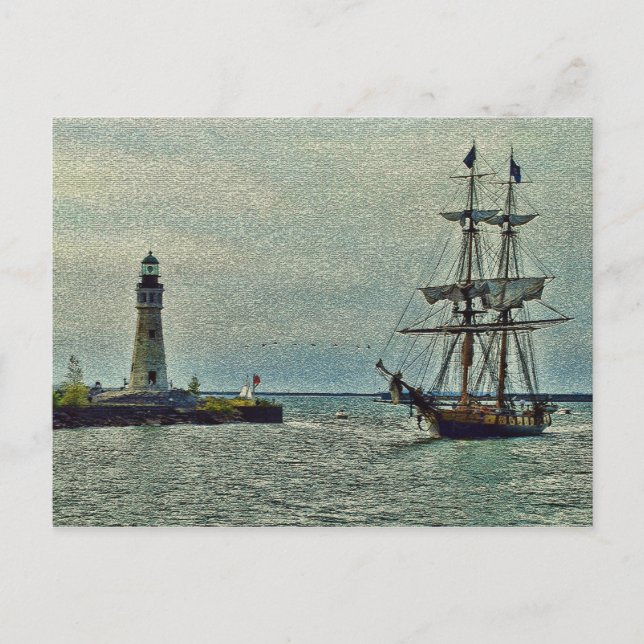 Passing The Lighthouse Postcard (Front)