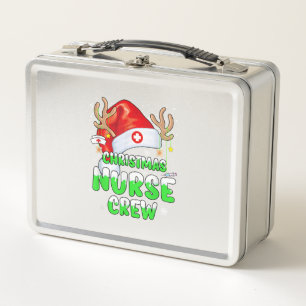 Passion Christmas Nurse Crew Squad Xmas Nursing Pa Metal Lunch Box