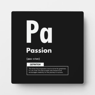 Passion - Element Of Success - Motivational Plaque