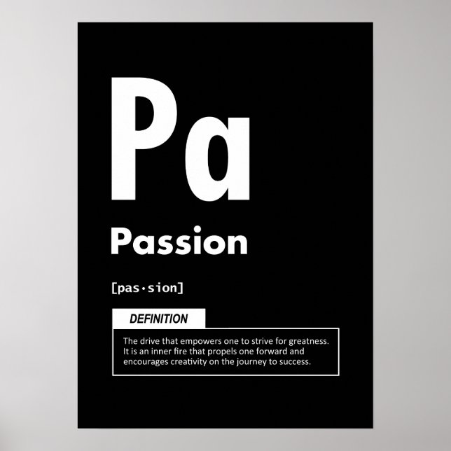 Passion - Element Of Success - Motivational Poster (Front)