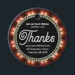 Passion Fire Chalkboard Say Thanks  Favour Tags<br><div class="desc">Bold modern typography fire red glow circle,  trimmed in faux gold and diamante Thank You favour tags for all occasion . Personalise with your text. Say Thanks to your guests who attended your party or stick one when you deliver something your customer has purchased,  on the package or receipt.</div>