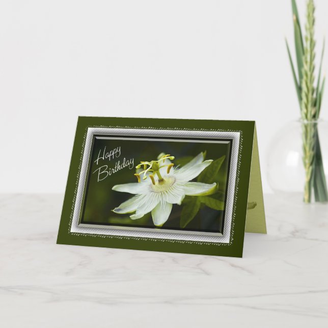 Passion Flower Birthday Card (Front)