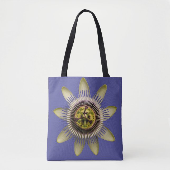 Passion Flower Botanical Tote Bag (Front)